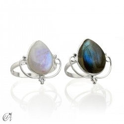 Anillo Boheme, plata con piedra natural