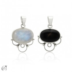 Colgante Nuit, plata con piedra natural