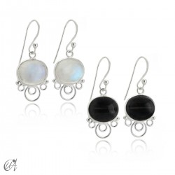 Nuit sterling silver earrings with natural gemstones