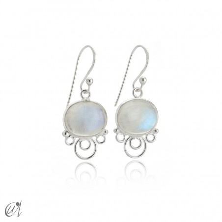 Nuit sterling silver earrings with natural moonstones