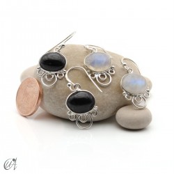Nuit sterling silver earrings with natural gemstones