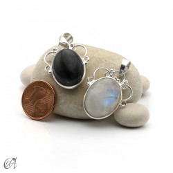 Romance pendant, stone in 925 silver