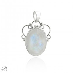 Colgante Romance, piedra luna en plata 925
