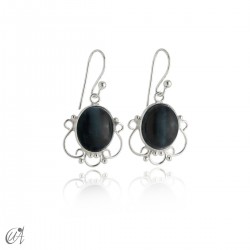 Pendientes Romance, plata y ojo de halcón