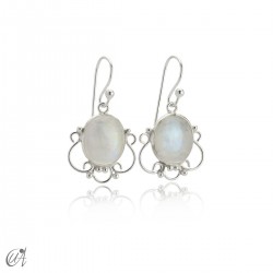 Pendientes Romance, plata y piedra luna
