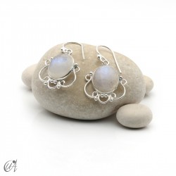 Pendientes Romance, plata y piedra luna