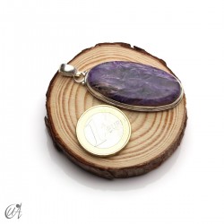 Colgante oval de charoita en plata 925 -grande, modelo 3
