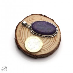 Colgante oval de charoita en plata 925 -grande, modelo 5