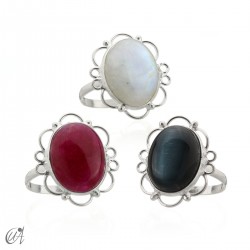 Silver ring with stone, Romance