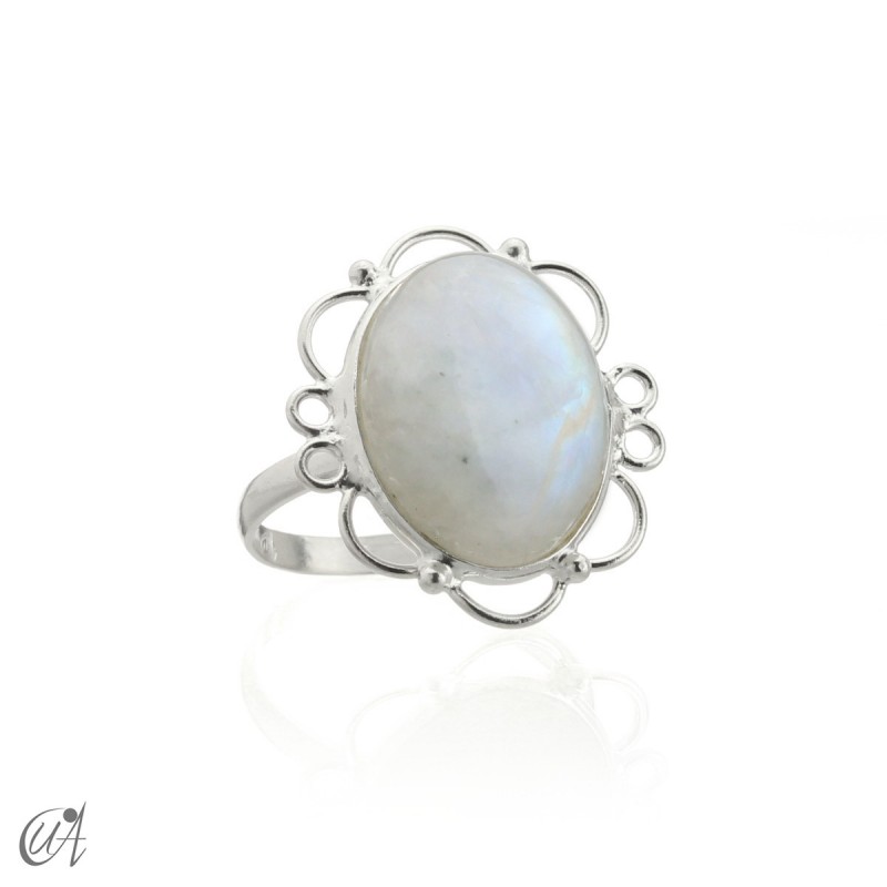 Silver ring with moonstone, Romance