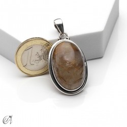 Cuarzo rutilado en plata, colgante oval, mediano - modelo 4