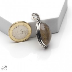 Cuarzo rutilado en plata, colgante oval, mediano - modelo 5