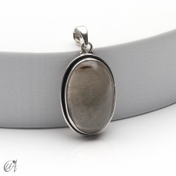 Cuarzo rutilado en plata, colgante oval, grande - modelo 4