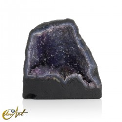 Brazilian amethyst and chalcedony geode