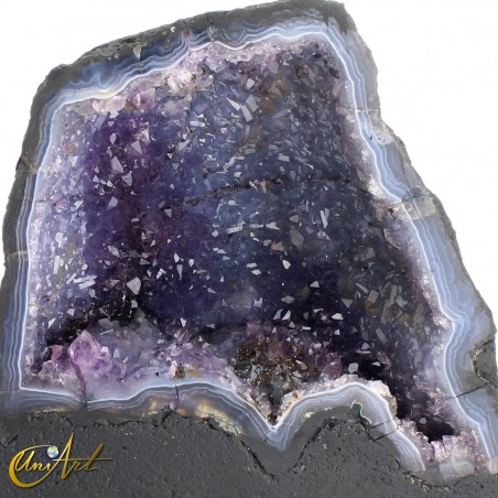 Brazilian amethyst and chalcedony geode