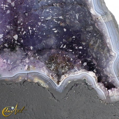 Brazilian amethyst and chalcedony geode