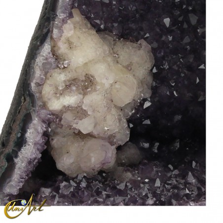 Chapel amethyst geode with calcite, Brazil