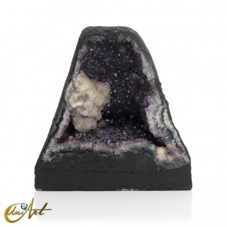 Geoda capilla de amatista con calcita, Brasil