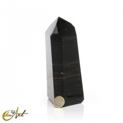Large veined black tourmaline point