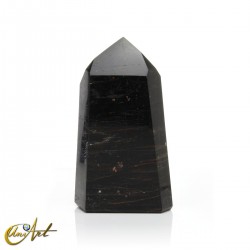 Large veined black tourmaline point