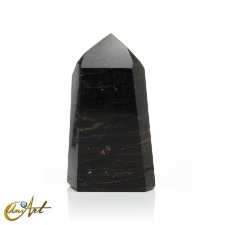 Large veined black tourmaline point