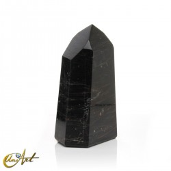 Large veined black tourmaline point