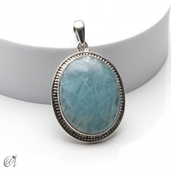 Aguamarina en plata, colgante oval extra grande modelo 2