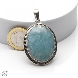 Aguamarina en plata, colgante oval extra grande modelo 2