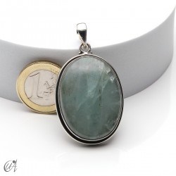 Aguamarina en plata, colgante oval extra grande modelo 3