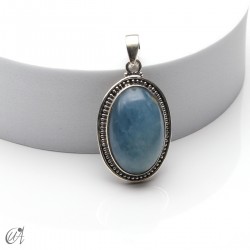 Aguamarina en plata, colgante oval mediano modelo 2