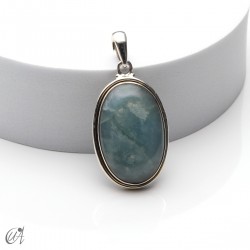 Aguamarina en plata, colgante oval mediano modelo 3