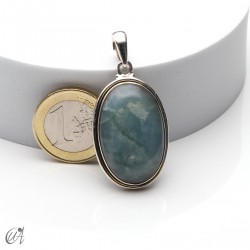Aguamarina en plata, colgante oval mediano modelo 3