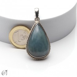 Colgante gota, aguamarina y plata, mediano modelo 1