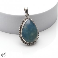 Colgante gota, aguamarina y plata, mediano modelo 2
