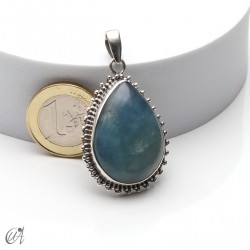 Drop pendant, aquamarine and silver. medium model 2