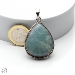 Colgante gota, aguamarina y plata, grande modelo 1