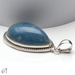 Colgante gota, aguamarina y plata, grande modelo 2