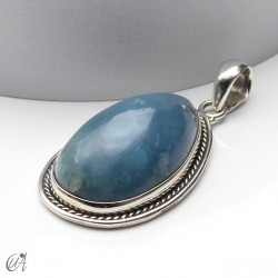 Colgante gota, aguamarina y plata, grande modelo 2