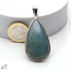 Colgante gota, aguamarina y plata, extra grande modelo 1