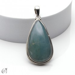Drop pendant, aquamarine and silver. extra large model 1
