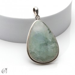 Drop pendant, aquamarine and silver. extra large model 3