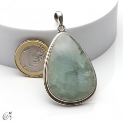 Drop pendant, aquamarine and silver. extra large model 3