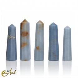 Small Angelite point, 8 sides