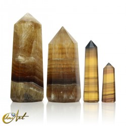 Honey fluorite point, 8 sides