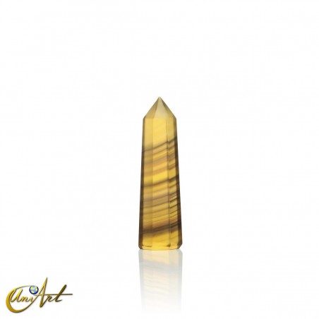 Honey fluorite point, 8 sides, small