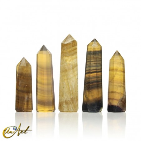 Honey fluorite point, 8 sides, small