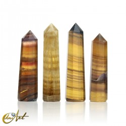 Honey fluorite point, 8 sides, medium