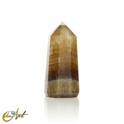 Honey fluorite point, 8 sides, large
