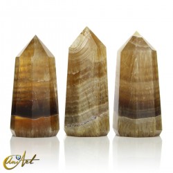 Honey fluorite point, 8 sides, large