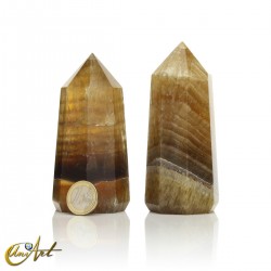 Honey fluorite point, 8 sides, large